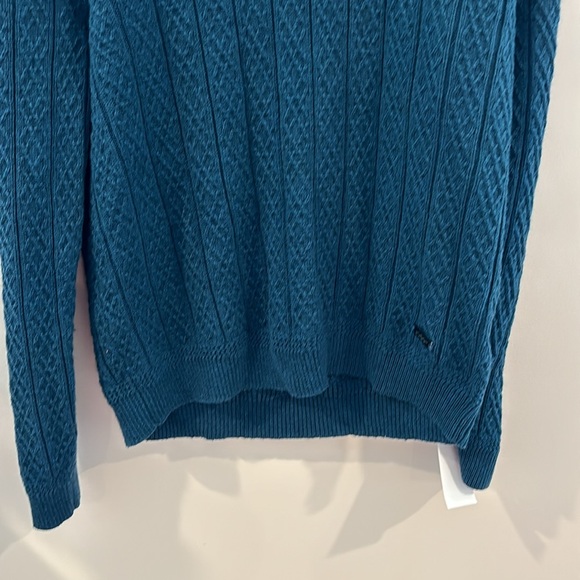 The Oobe Teal Cowl Neck Sweater Knit Collegiate Grandpa-core Preppy MSRP $298 - Picture 4 of 11